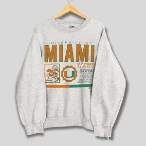 90s Vintage University of Miami Hurricanes Football Sweatshirt, Retro NCAA Shirt